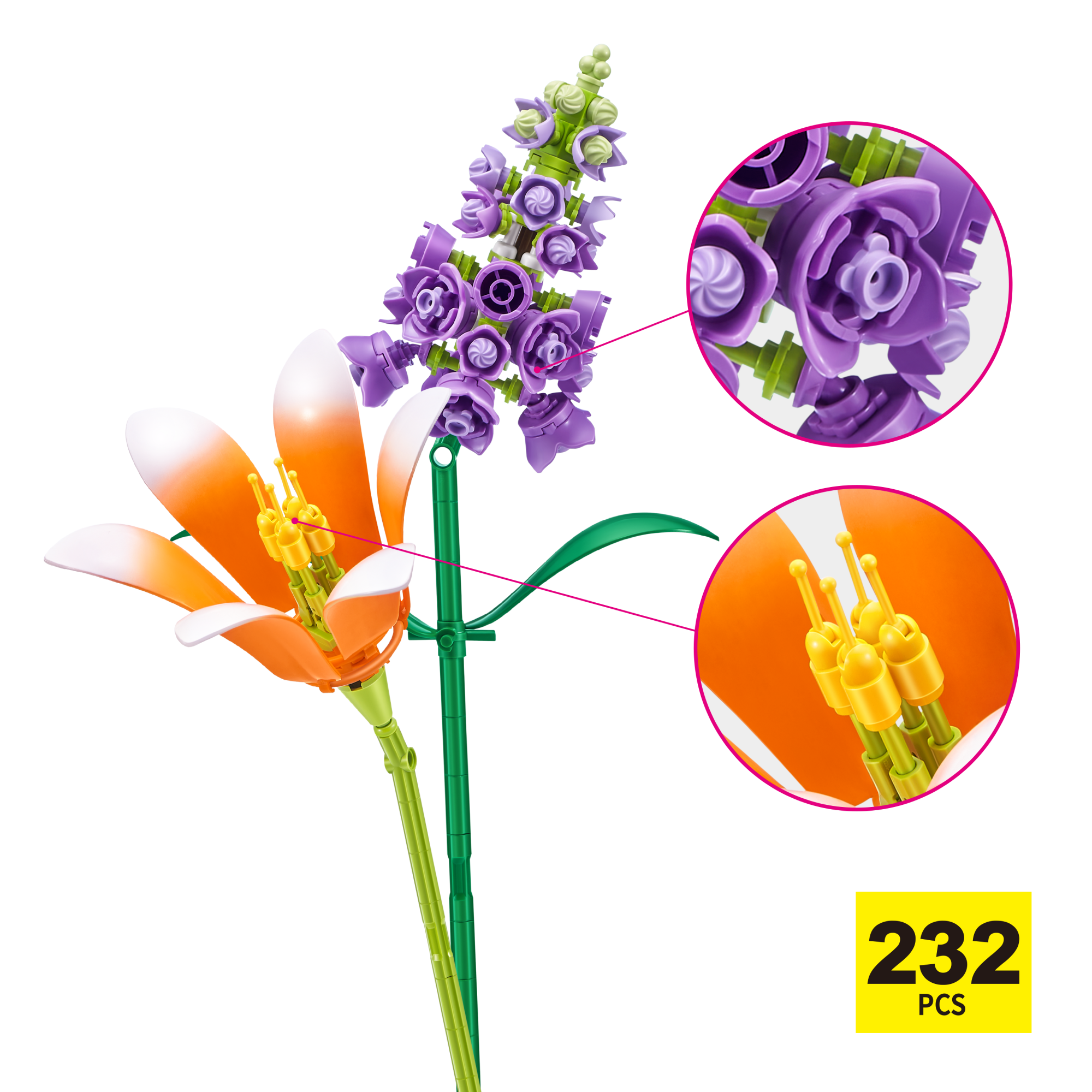 Игровой набор конструктор ZURU MAX Premium Flowers Building Bricks Collection (до 243 деталей)