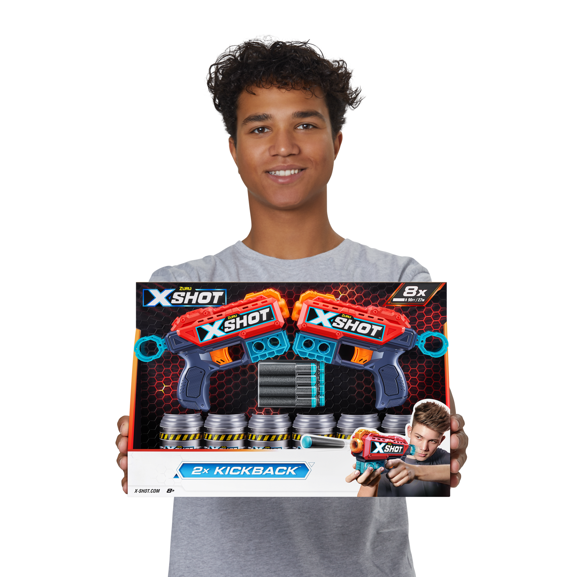 Игровой набор ZURU X-Shot EXCEL Кикбэк ДУО (2 бластера, 6 мишеней, 8 снарядов)