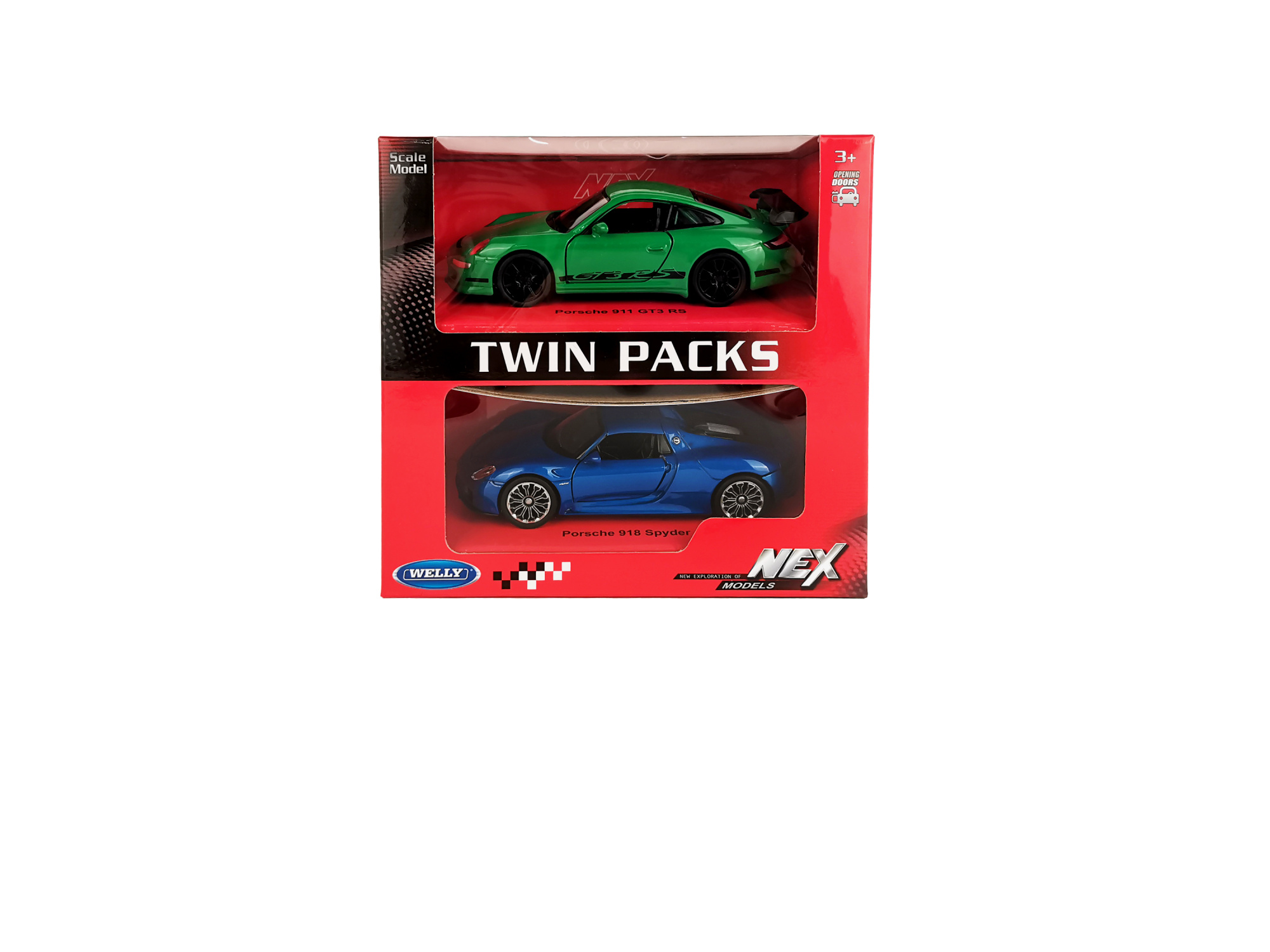 Набор WELLY 1:38, Porsche 918 Spyder и Porsche 911 (997) GT3 RS, 2 шт.