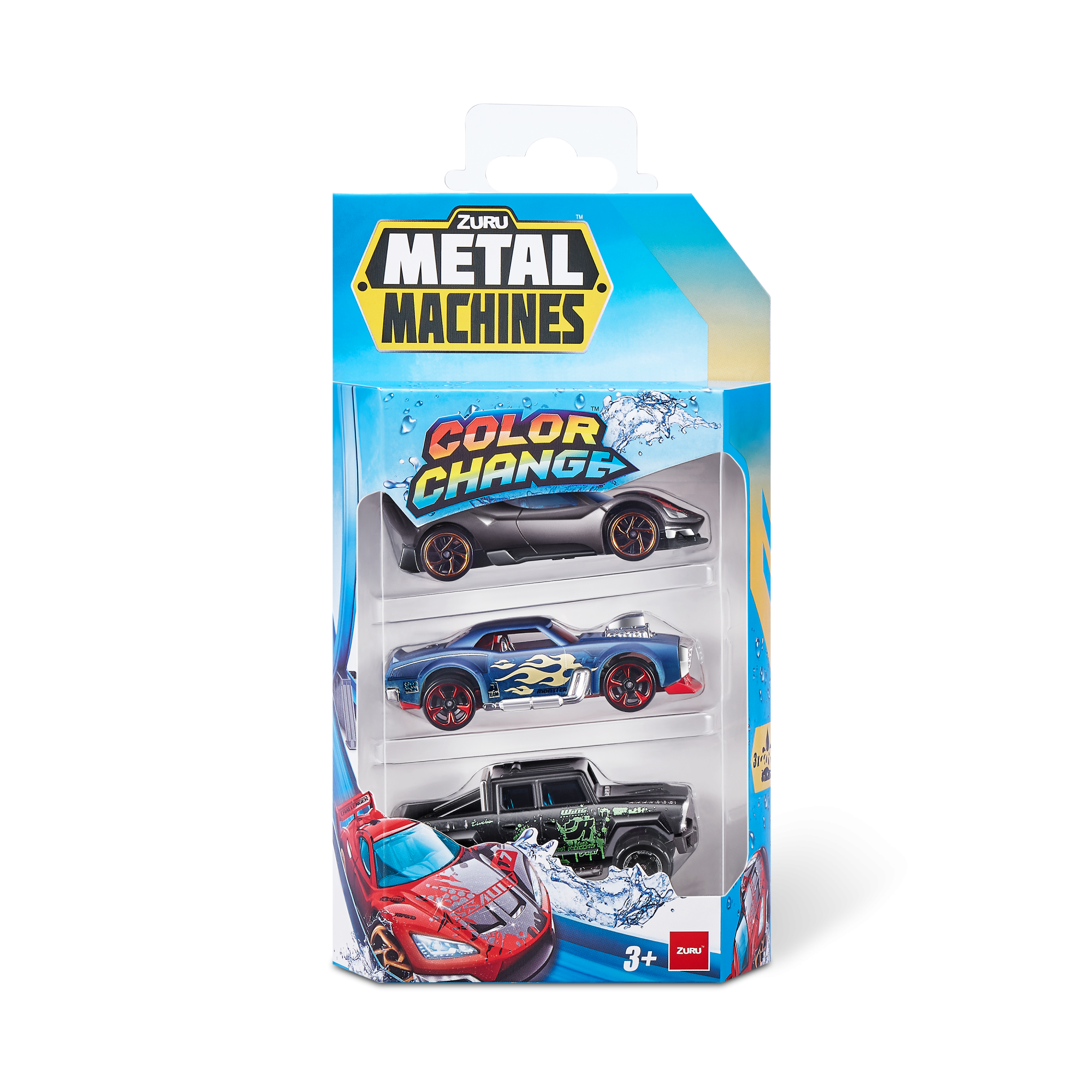 Набор машинок ZURU Metal Machines хамелеон в асс., 3шт.