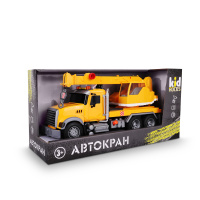 Игрушка-автокран, масштаб 1:12 KID ROCKS, со звуком и светом, инерц. механизм