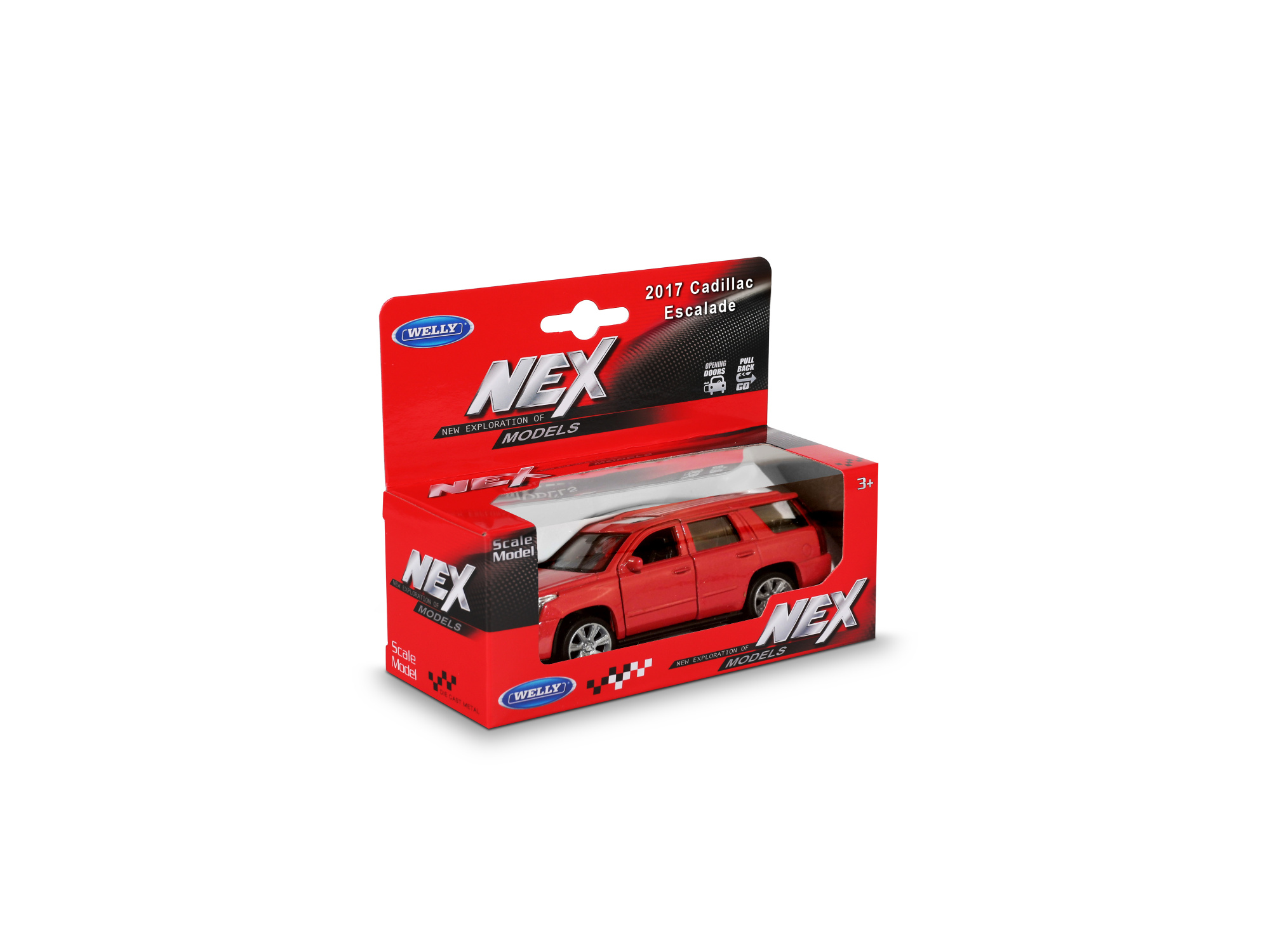 Машинка WELLY 1:38 Cadillac Escalade 2017, пруж. мех., цвет в асс.