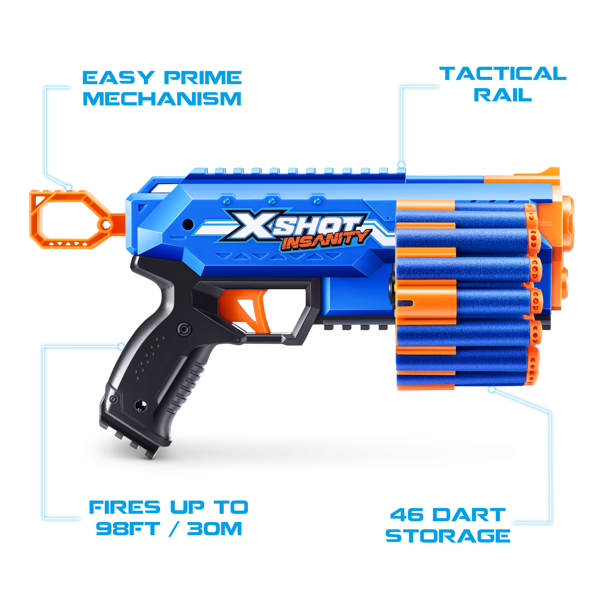 Игровой набор ZURU X-Shot INSANITY Мэник ДУО (2 бластера, 48 снарядов)