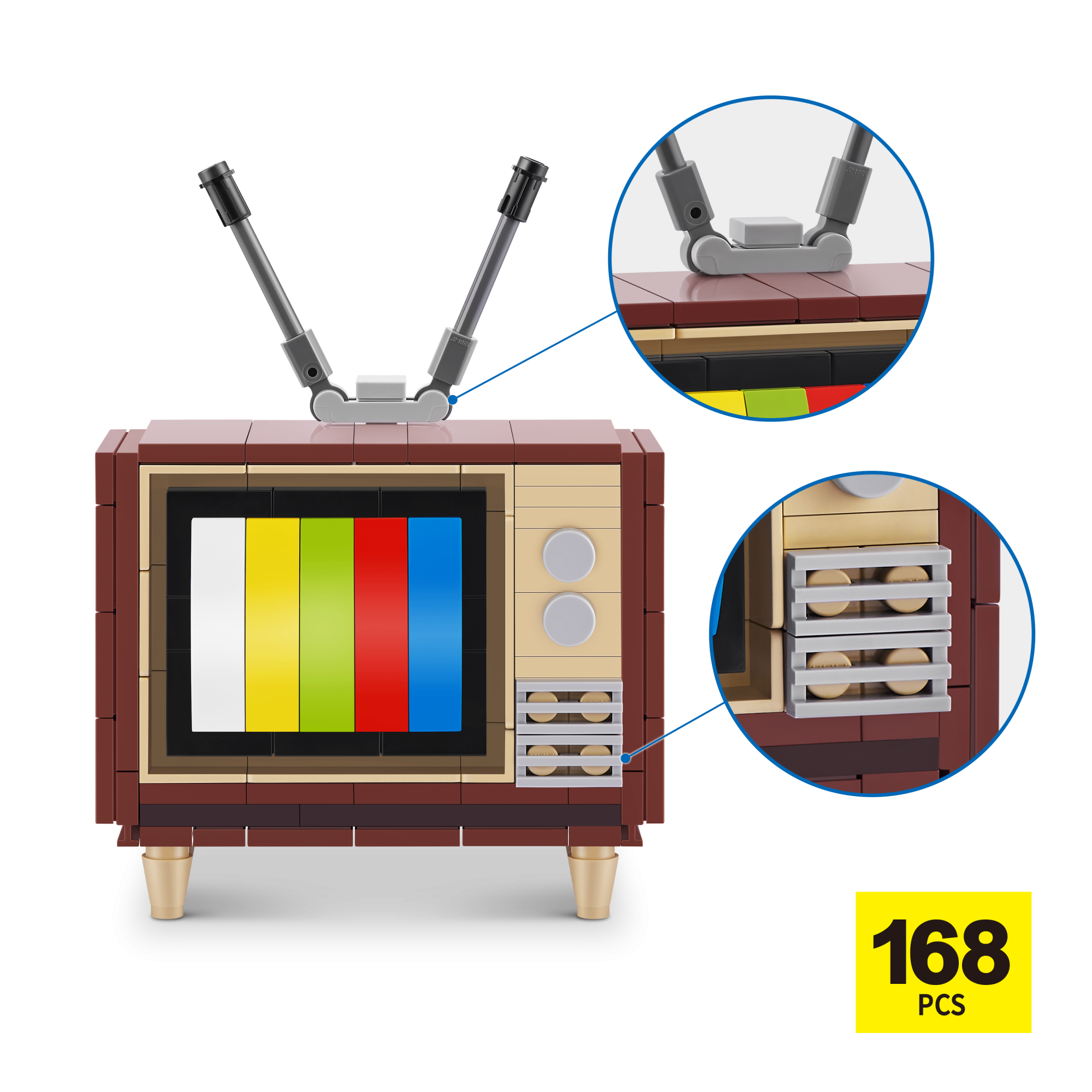 Игровой набор конструктор ZURU MAX Premium Retro Building Bricks Collection (до 221 детали)