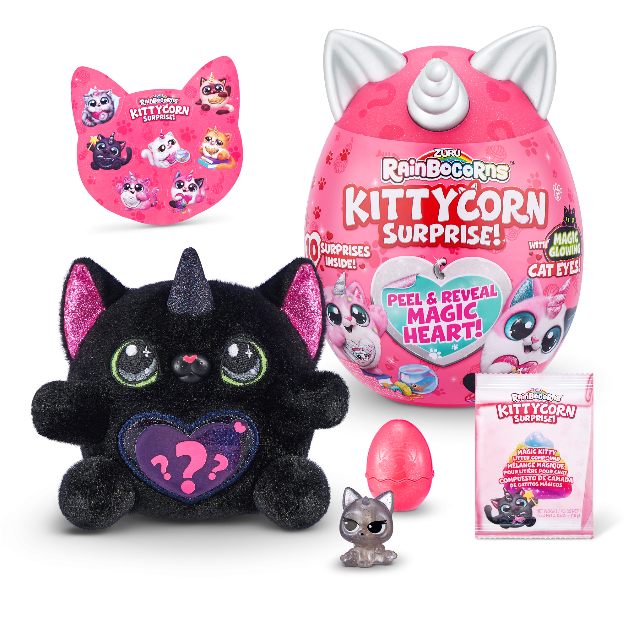 Игровой набор-сюрприз ZURU Rainbocorns Sparkle Kittycorn S5 с акс. в асс., дисплей-бокс 6шт.
