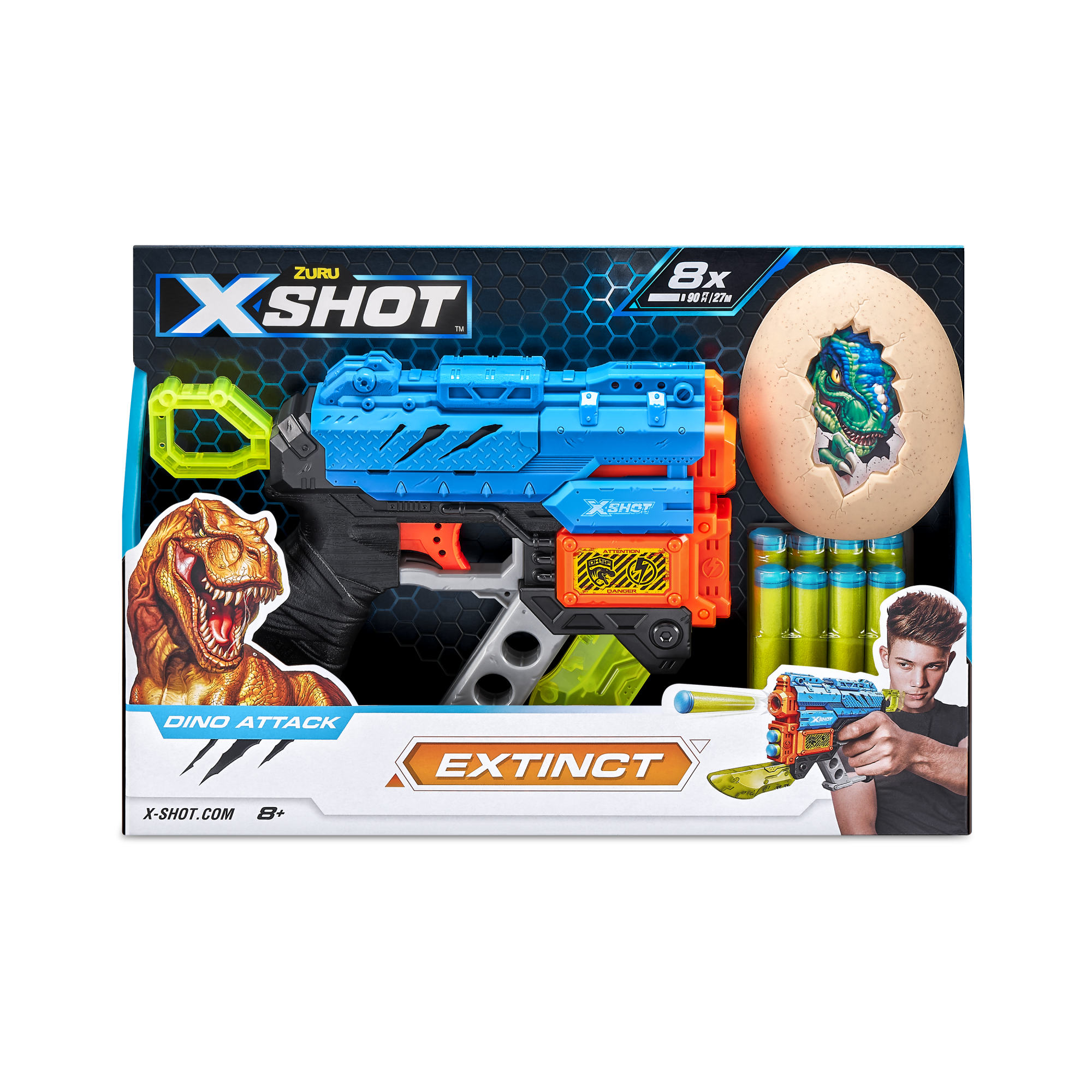 Игровой набор ZURU X-Shot DINO ATTACK Экстинкт (бластер, 1 мишень, 8 снарядов)