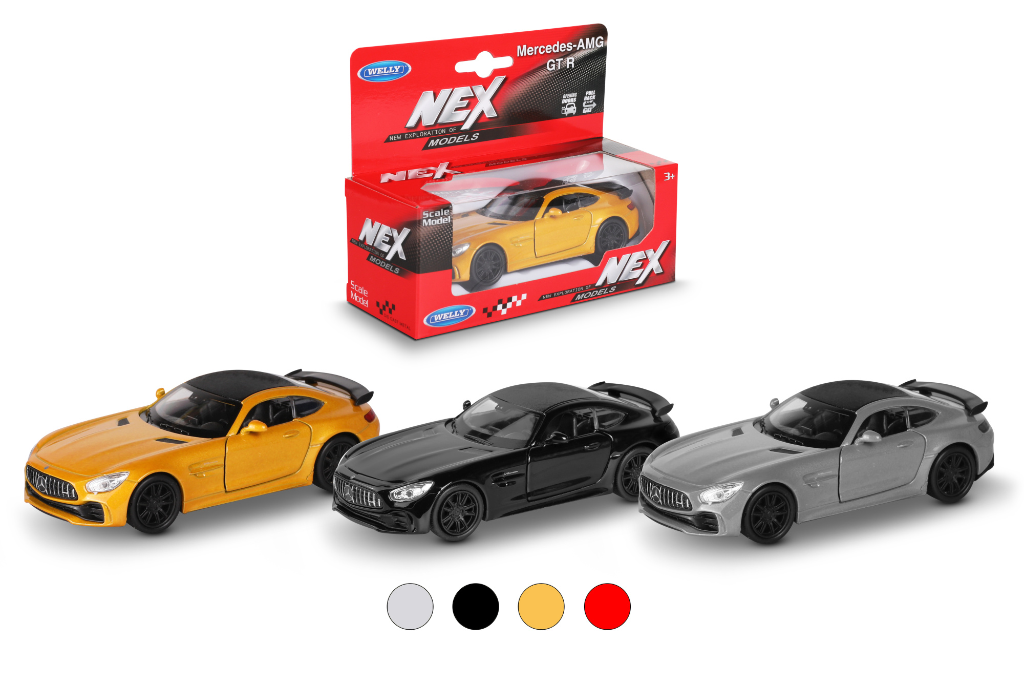 Машинка WELLY 1:38 Mercedeces-Benz AMG GT R, пруж. мех., цвет в асс.