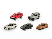 Набор WELLY 1:60, Hummer H3, LR Defender, BMW X5, Toyota LC Prado, Audi Q3, 5 шт.