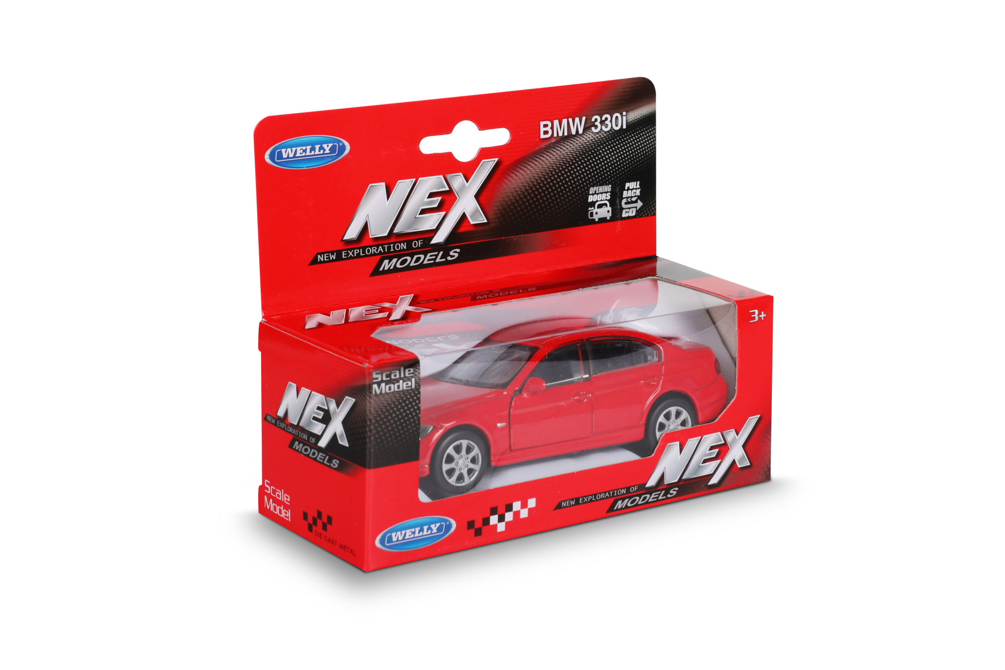 Машинка WELLY 1:38 BMW 330i, пруж. мех., цвет в асс.