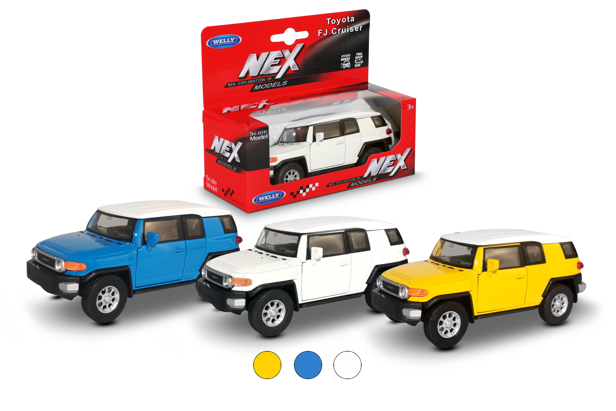 Машинка WELLY 1:38 Toyota FJ Cruiser, пруж. мех., цвет в асс.