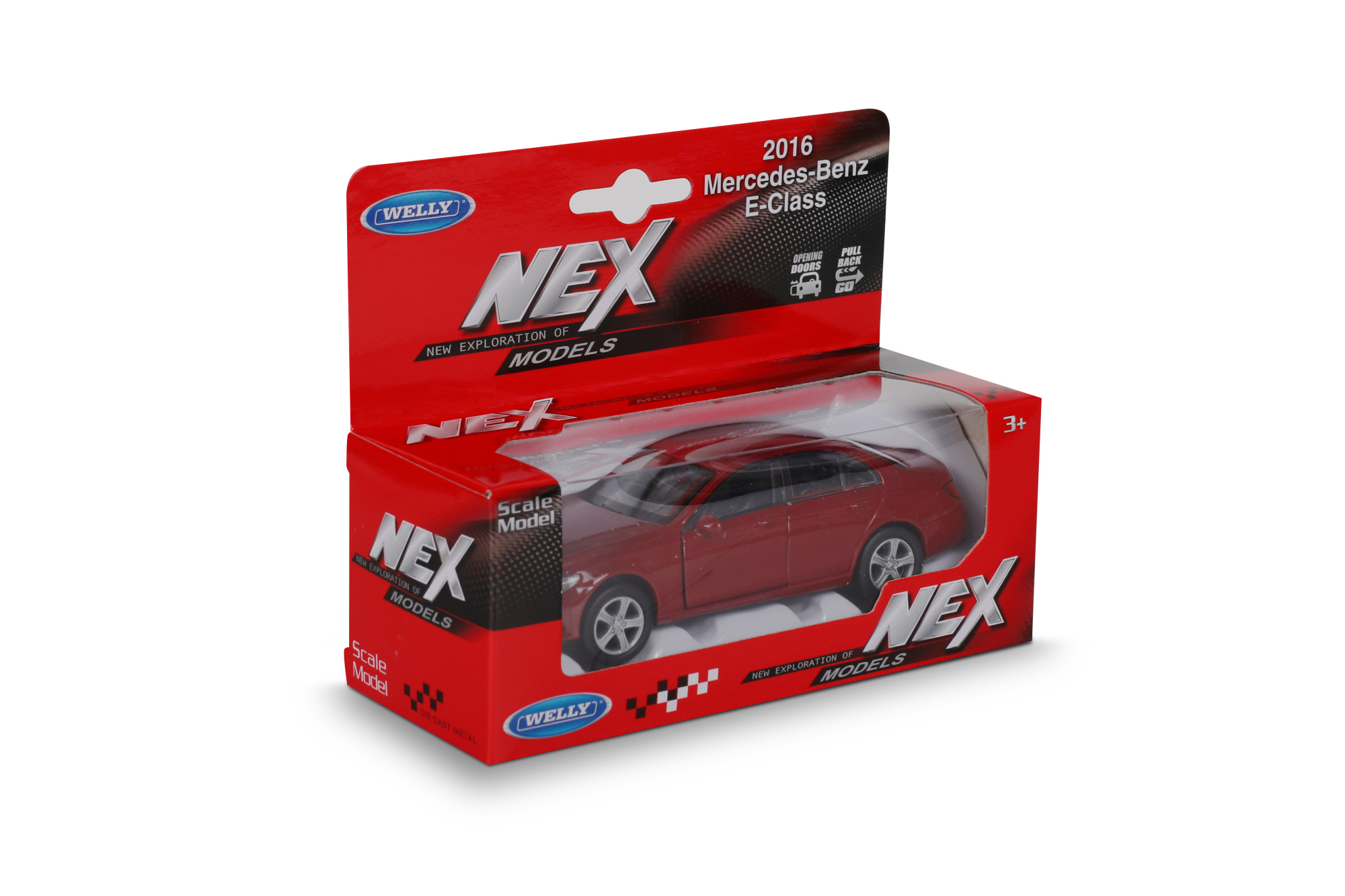 Машинка WELLY 1:38 Mercedeces-Benz E-Class 2016, пруж. мех., цвет в асс.