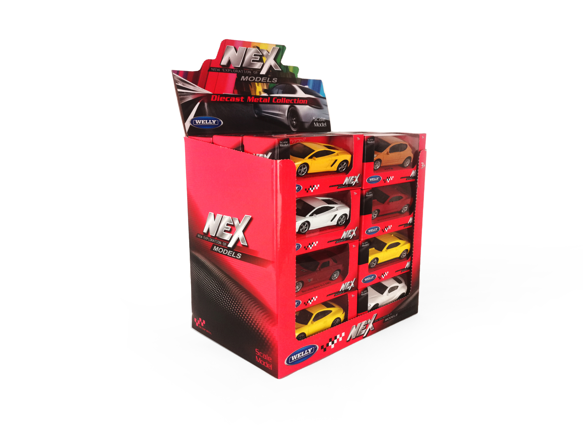 Машинка WELLY 1:43, в асс., набор 23B, дисплей-бокс 24 шт.