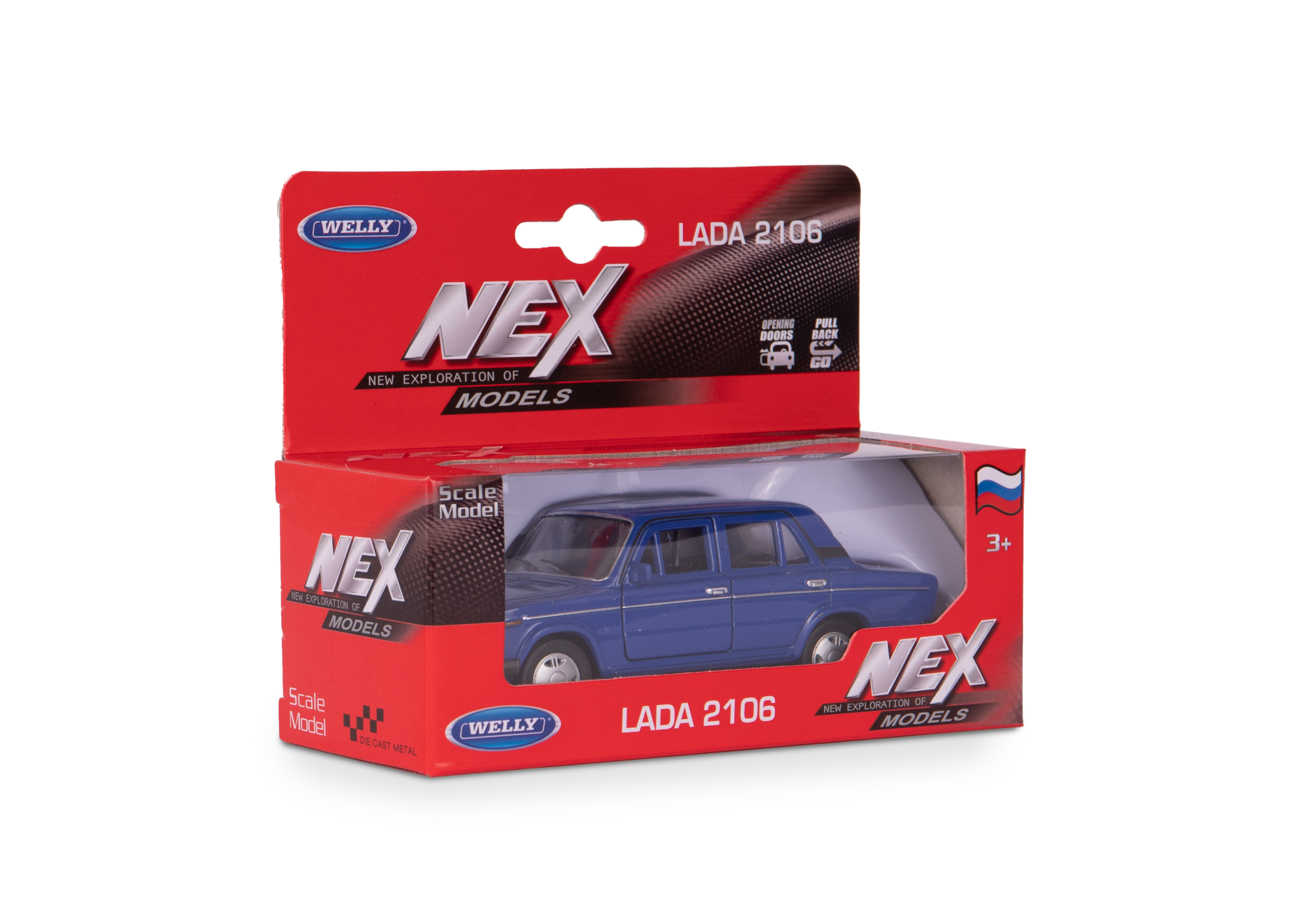 Машинка WELLY 1:38 ВАЗ-2106, пруж. мех., цвет в асс.