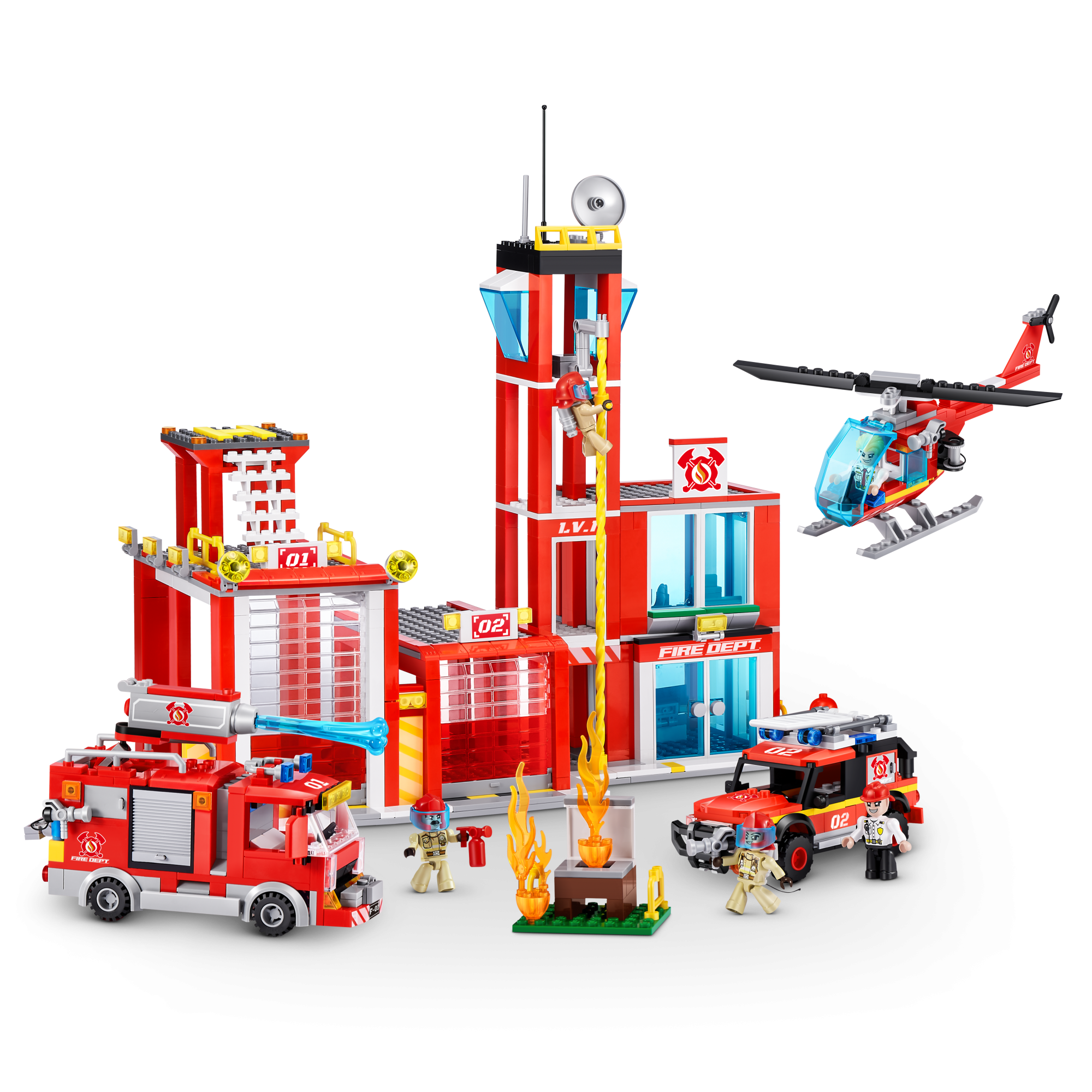 Конструктор ZURU MAX "Городские приключения" Пожарная часть S1, 976 дет.