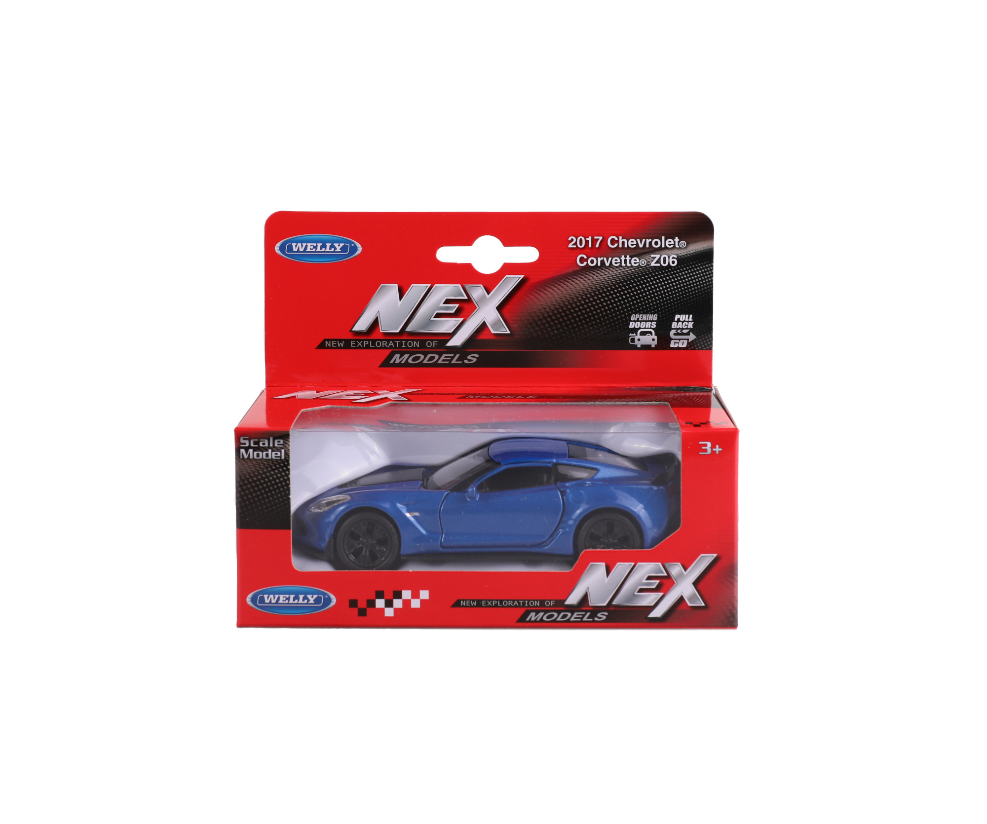 Машинка WELLY 1:38 Chevrolet Corvette Z06, пруж. мех., цвет в асс.