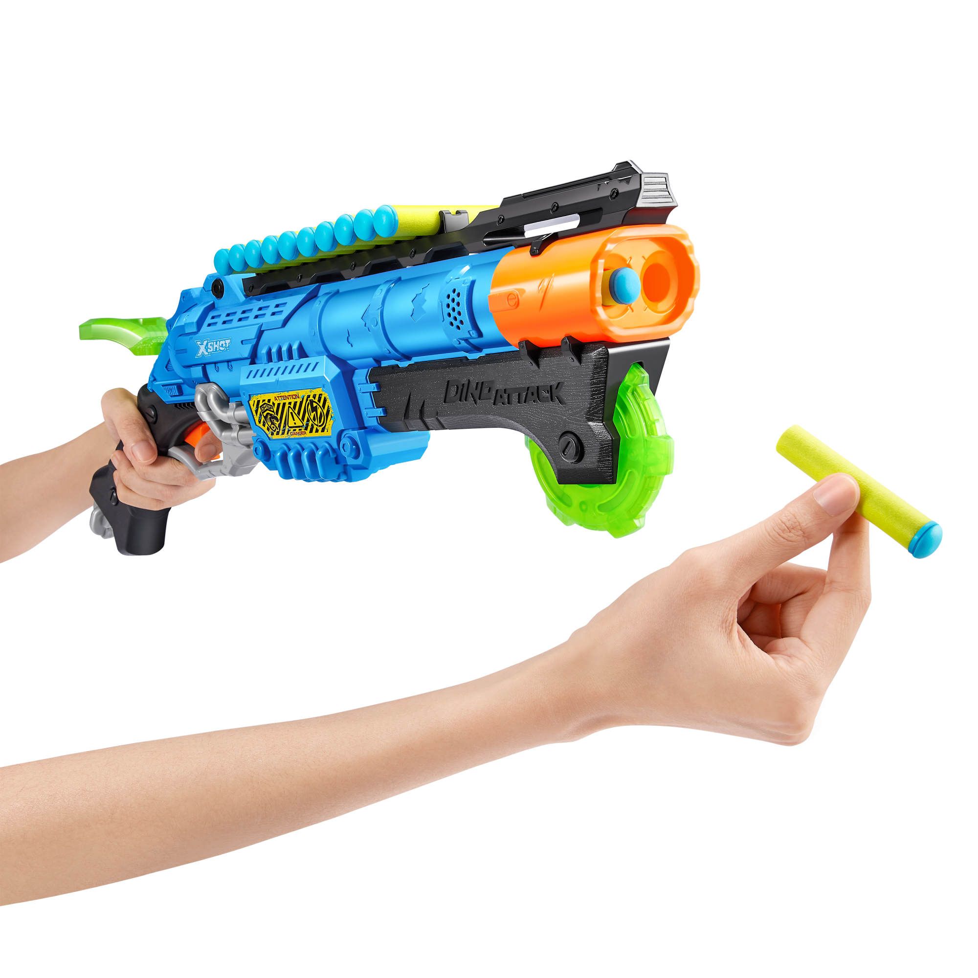 Игровой набор ZURU X-Shot DINO ATTACK Кло Хантер (бластер, 6 мишеней, 24 снаряда)