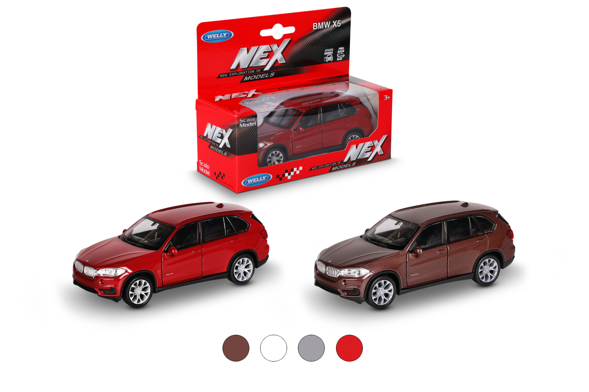 Машинка WELLY 1:38 BMW X5, пруж. мех., цвет в асс.