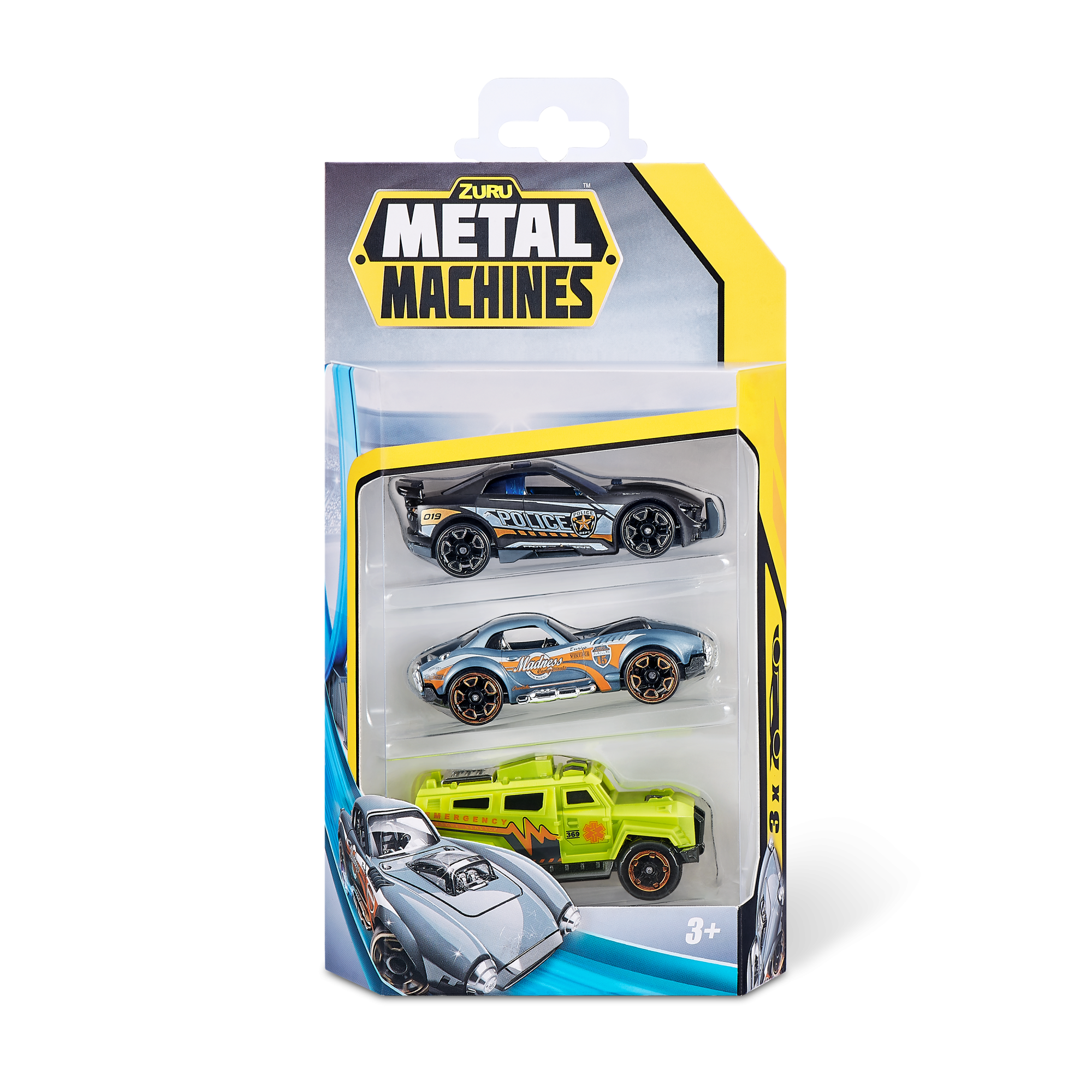 Набор машинок ZURU Metal Machines в асс., 3шт.