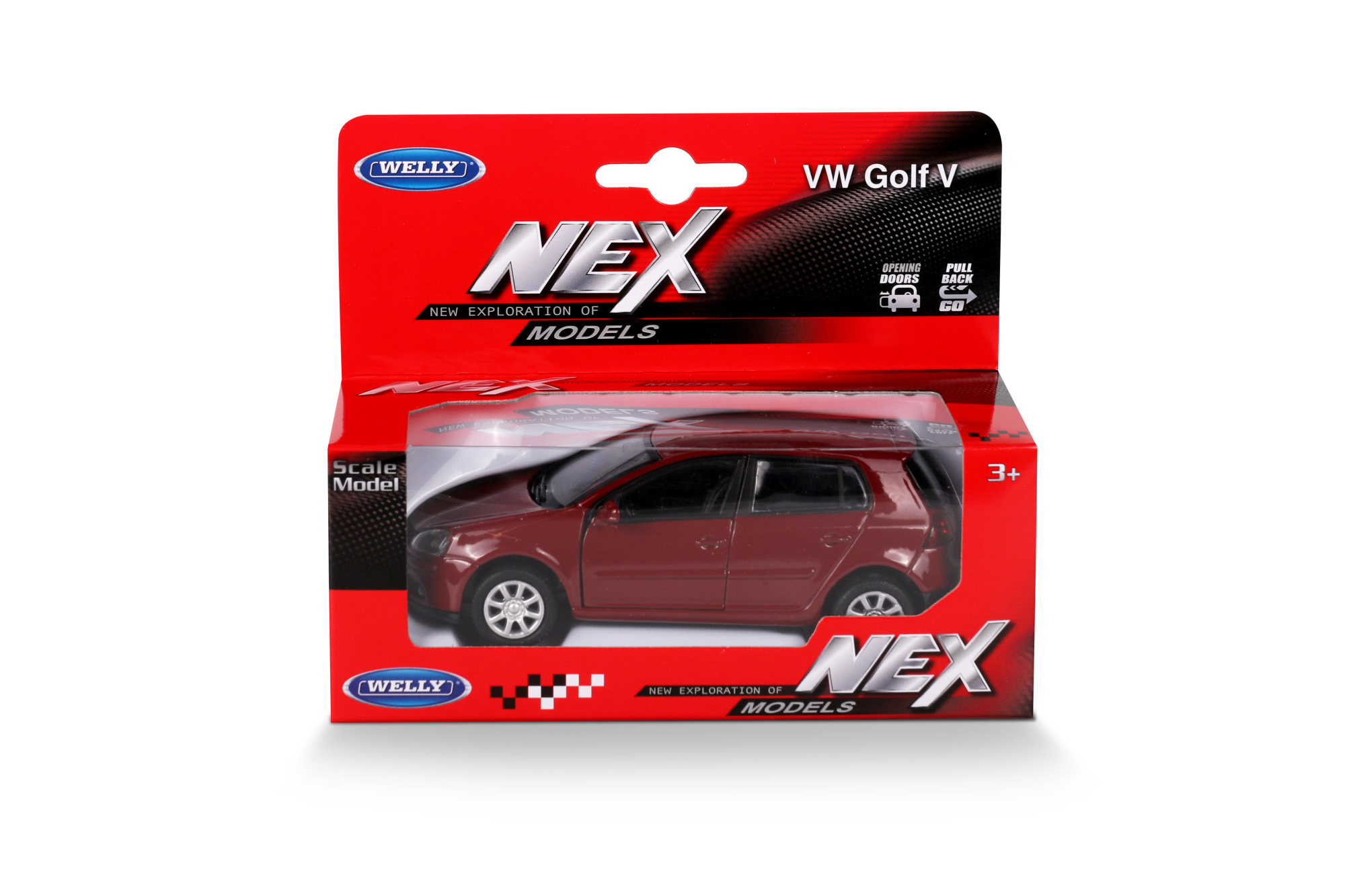 Машинка WELLY 1:38 Volkswagen Golf V, пруж. мех., цвет в асс.