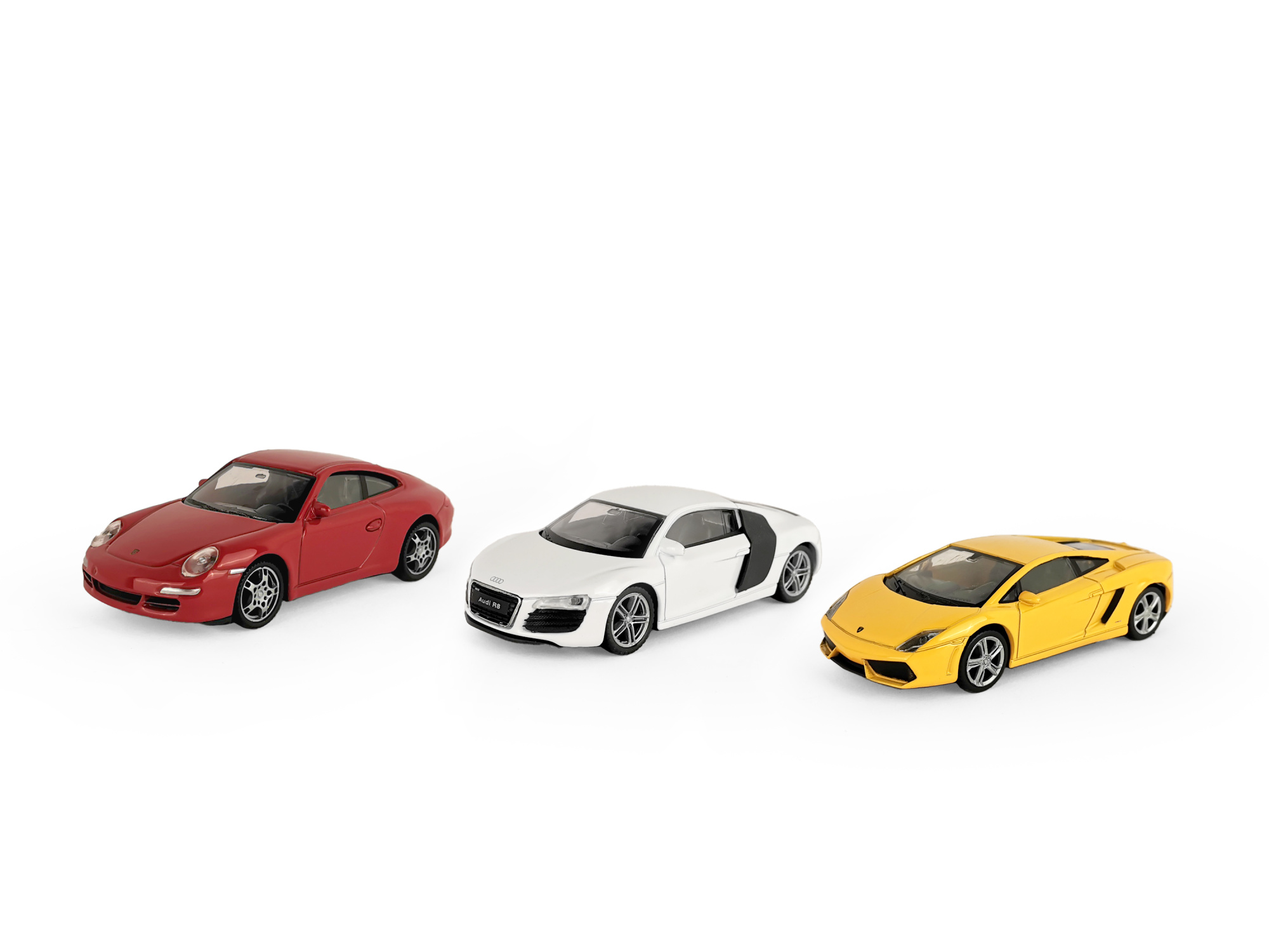 Набор WELLY 1:43, Lambo Gallardo, Porsche 911 и Audi R8 Coupe, 3 шт.