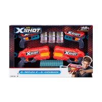 Игровой набор ZURU X-Shot EXCEL Комбо (бластеры 2х Кикбэк + 2х Рефлекс, 3 мишени, 48 снарядов)