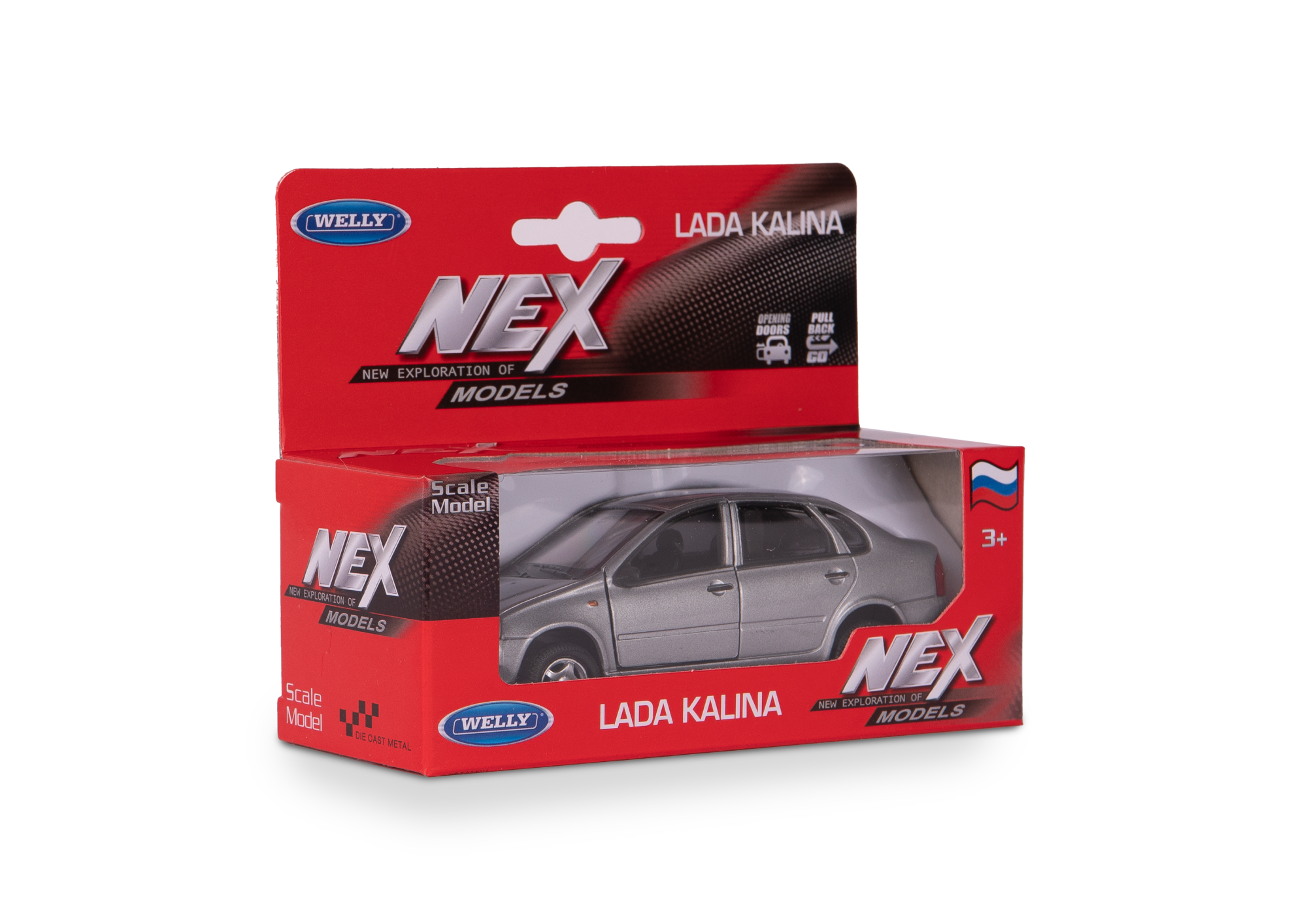 Машинка WELLY 1:38 LADA Kalina, пруж. мех., цвет в асс.