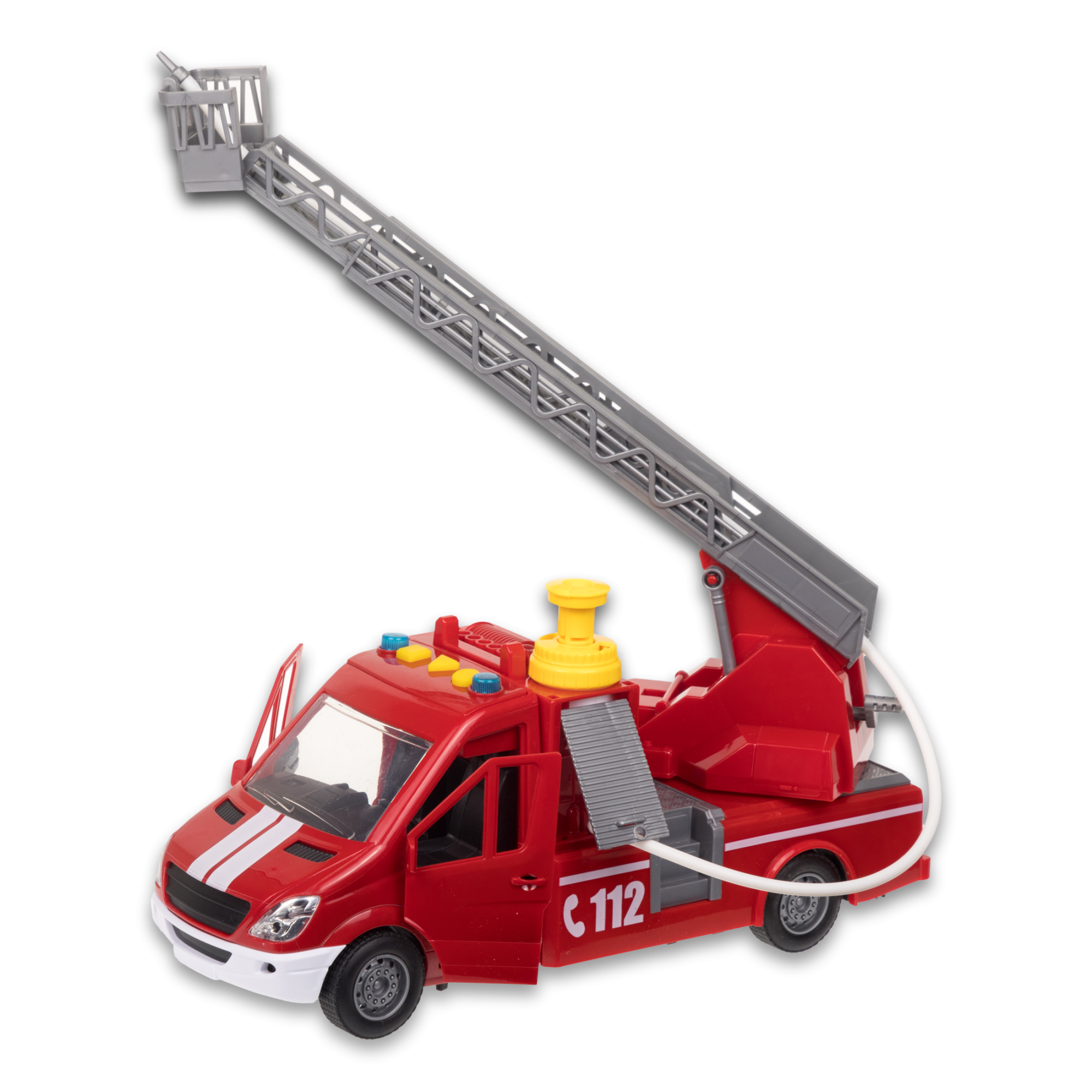 Игрушка-пожарная машина KID ROCKS, масштаб 1:16,со звуком и светом, инерц. механизм