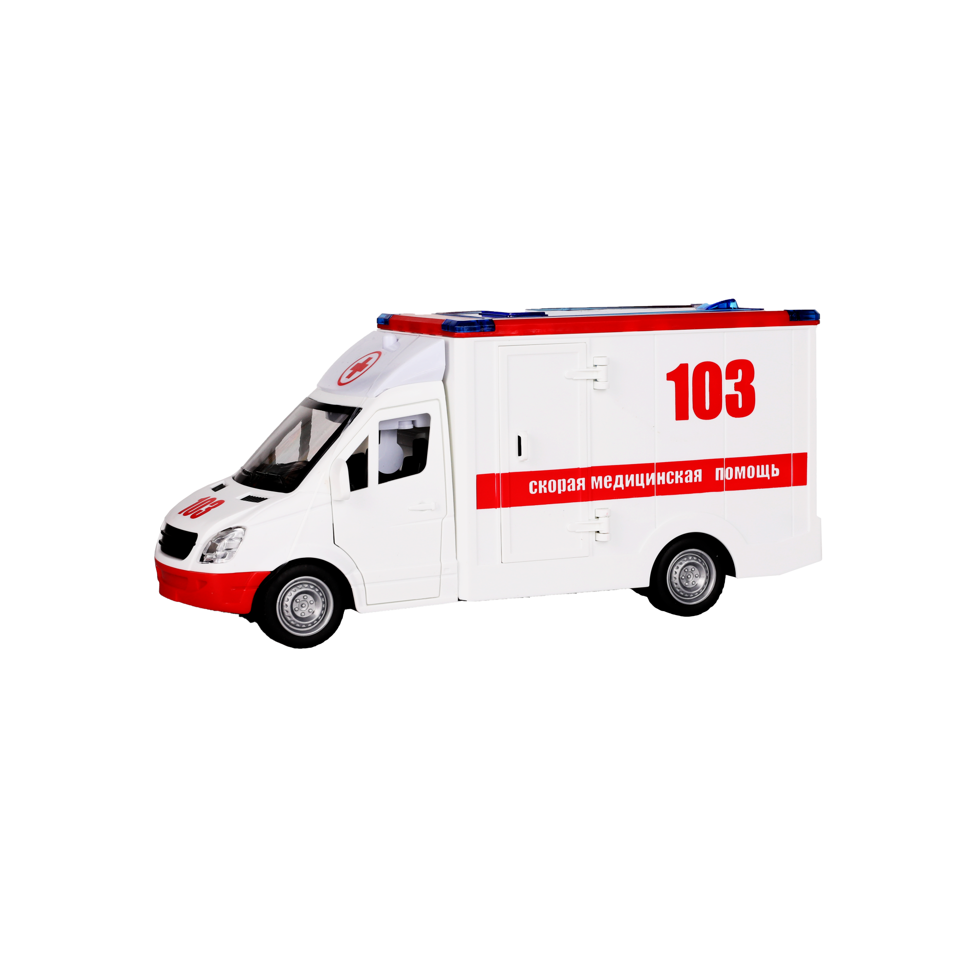 Игрушка-скорая помощь KID ROCKS, масштаб 1:16,со звуком и светом, инерц. механизм