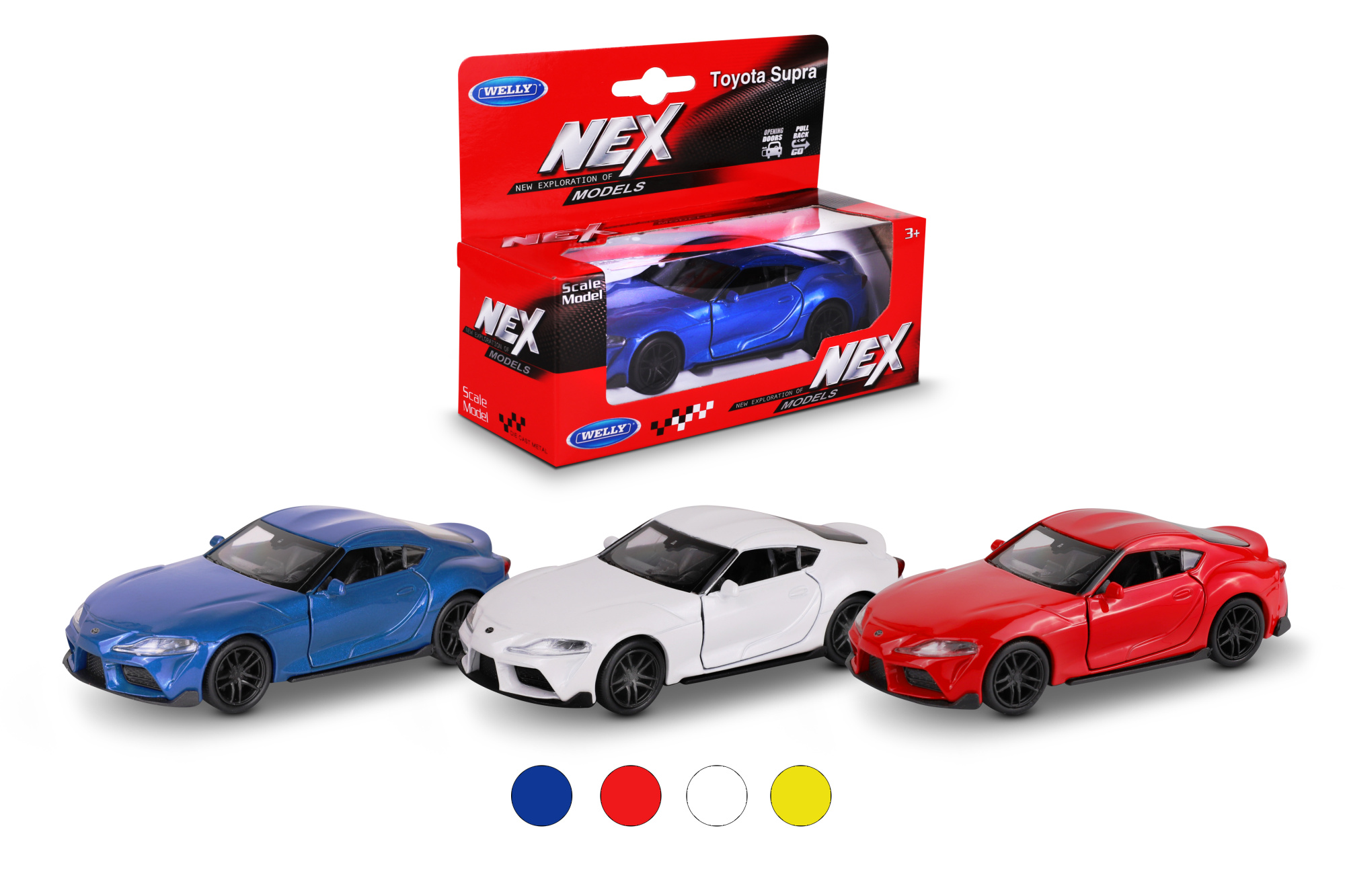 Машинка WELLY 1:38 Toyota Supra V (A90), пруж. мех., цвет в асс.